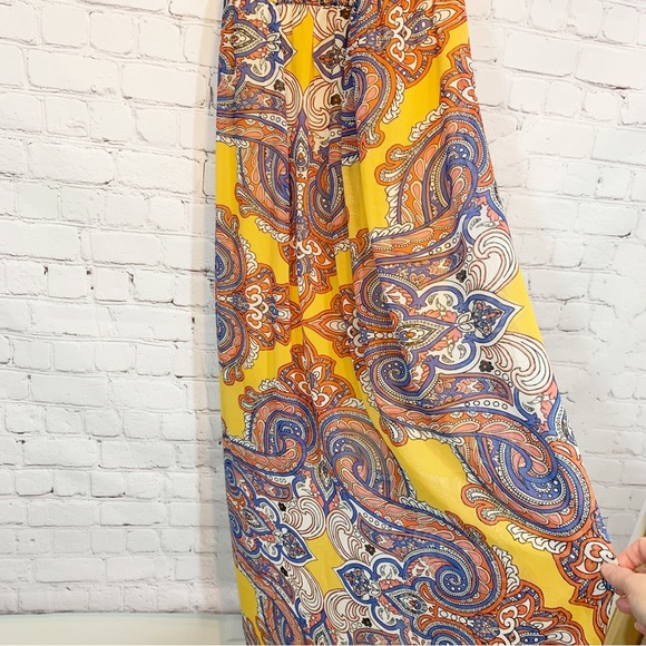 As U Wish yellow floral maxi length dress Sz Small - Picture 4 of 9